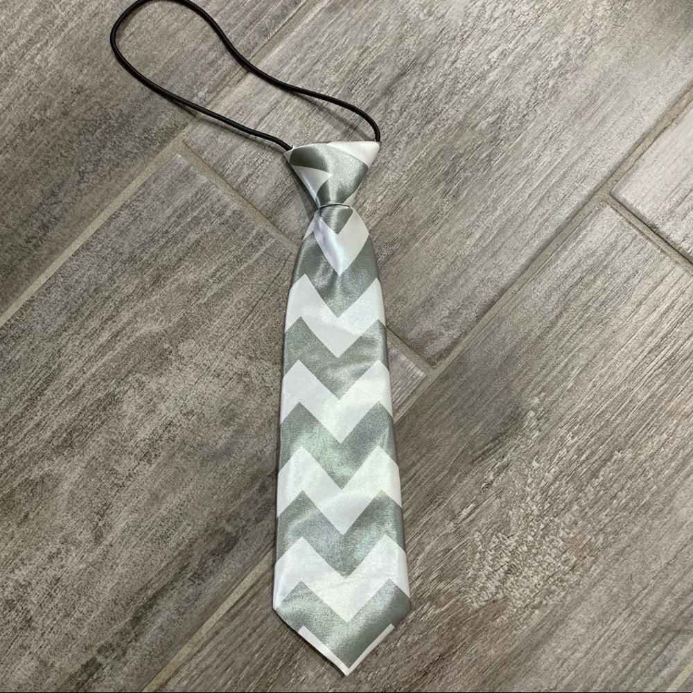 New Grey Chevron Boys Tie for Easter & Valentine's Day, Toddler-Boys